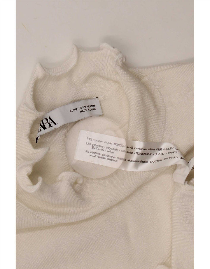 Damska krótka kamizelka Zara UK 10 Small White Wiskoza