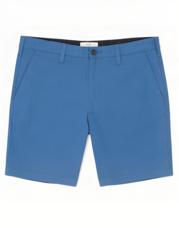 Marks & Spencer Męskie spodenki Chino W32 Średnioniebieskie, bawełniane