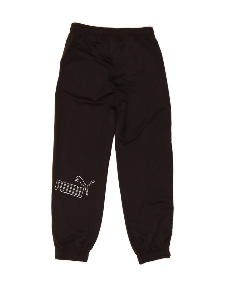 PUMA Boys Graphic Tracksuit Trousers Joggers 11-12 Years  Black Polyester Vintage Puma and Second-Hand Puma from Messina Hembry 