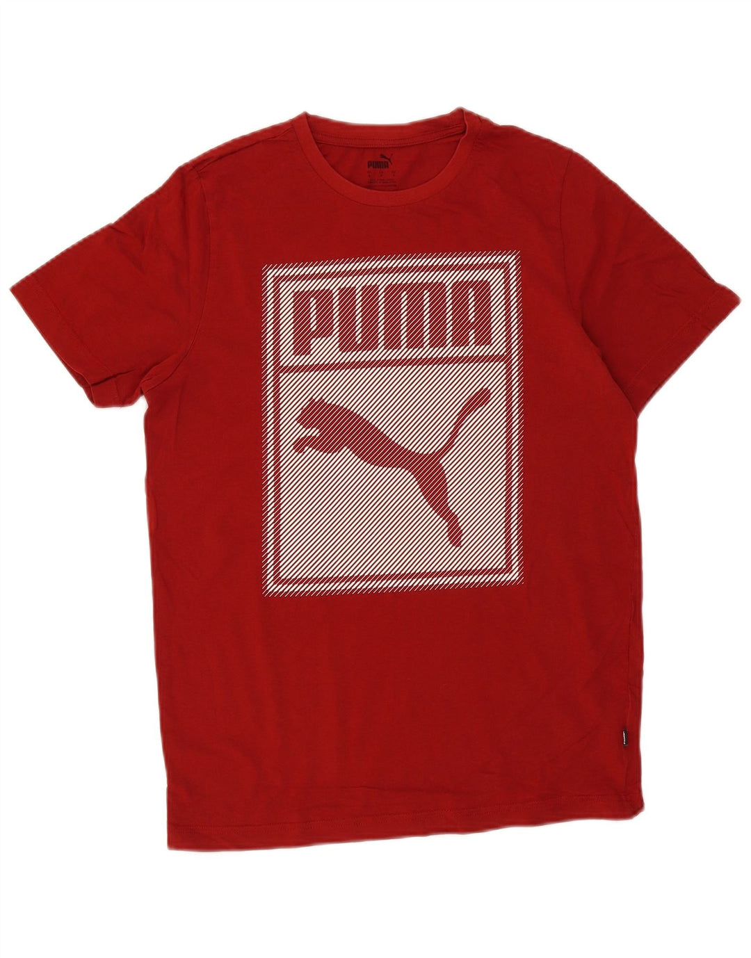 Męski T-shirt z grafiką Puma, mały, czerwony, bawełniany