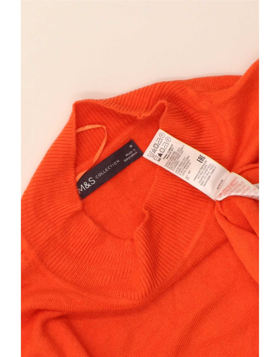 Marks & Spencer Damski sweter z golfem UK 14, średni pomarańczowy