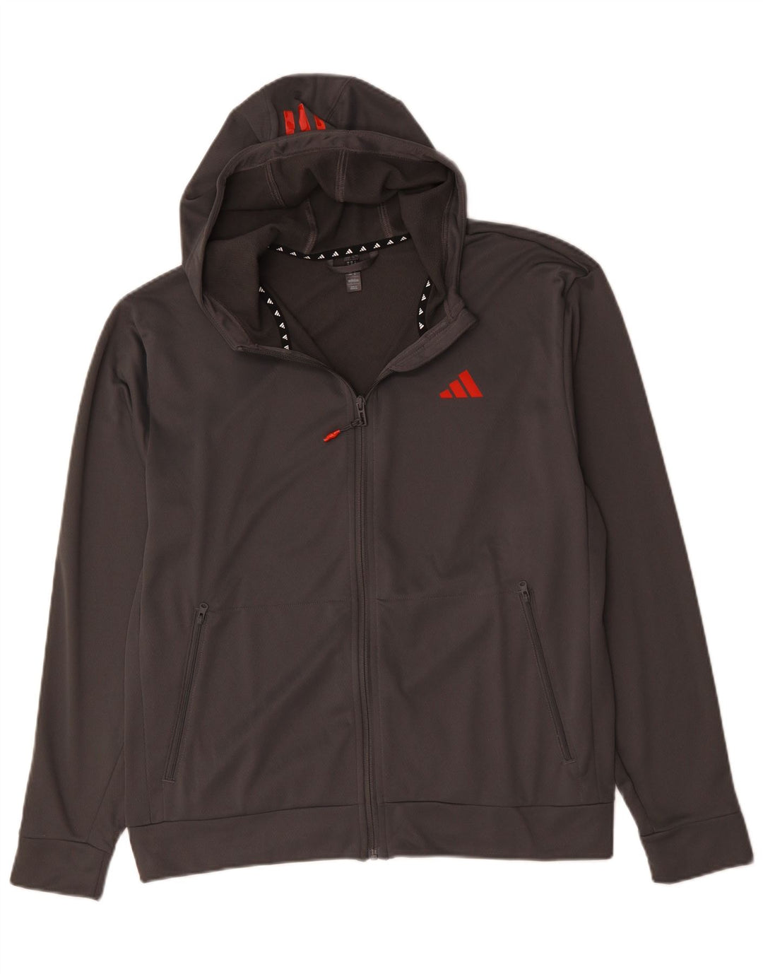 Męski sweter z kapturem Adidas Aeroready, średnio szary, poliestrowy