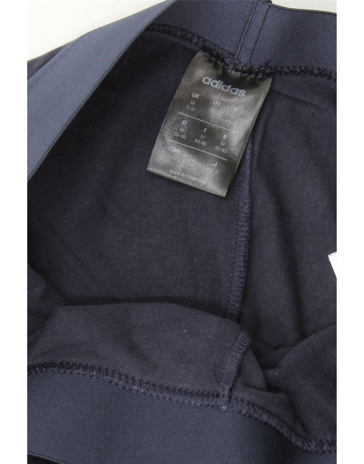 ADIDAS Womens Leggings UK 12/14 Medium  Navy Blue Cotton Vintage Adidas and Second-Hand Adidas from Messina Hembry 