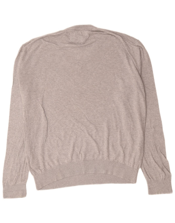 Męski sweter Tommy Hilfiger z dekoltem w kształcie litery V, XL, szary, bawełniany w plamki