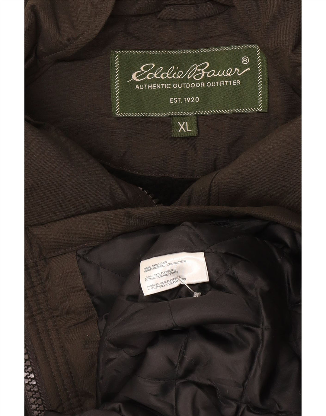 Męska ocieplana kurtka EDDIE BAUER UK 42 XL, szary nylon