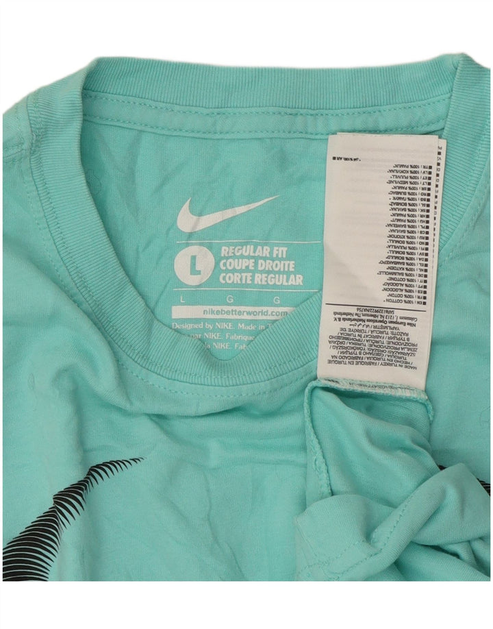 Męski T-shirt Nike o regularnym kroju z grafiką, duży, turkusowy, bawełniany