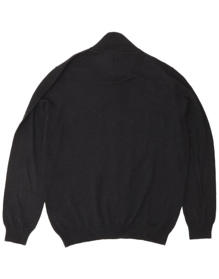 TRUSSARDI JEANS Męski sweter kardigan 3XL Czarna wełna