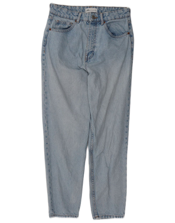 Damskie jeansy Zara z wysokim stanem, zwężane EU 38 Small W28 L27, niebieska bawełna