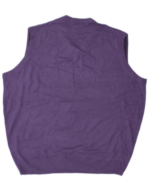 James Pringle Mens V-Neck Jumper Sweater XL Purple Acrylic