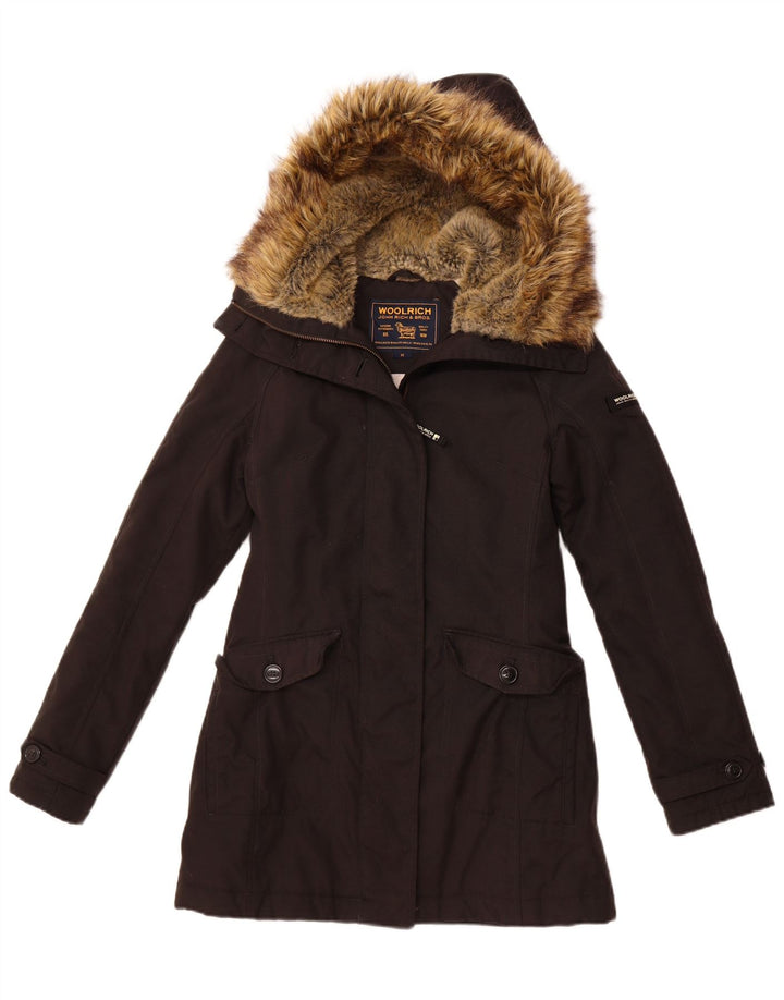 Damska kurtka parka z kapturem WOOLRICH UK 12, średnia czarna