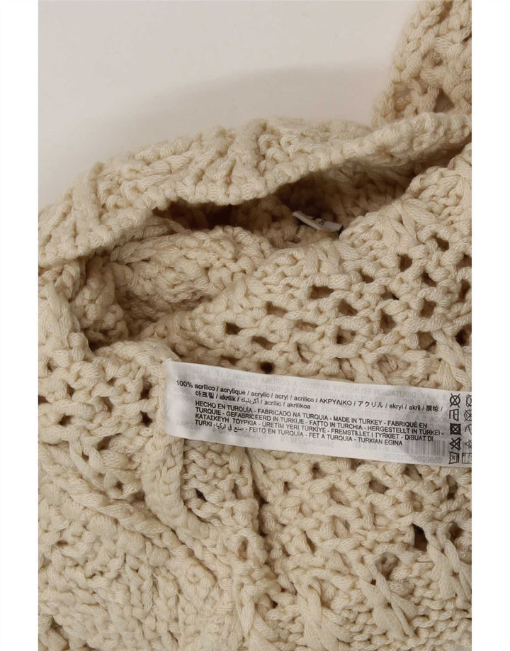 Damski dzianinowy, prześwitujący top Zara UK 8 Small Beżowy Akryl