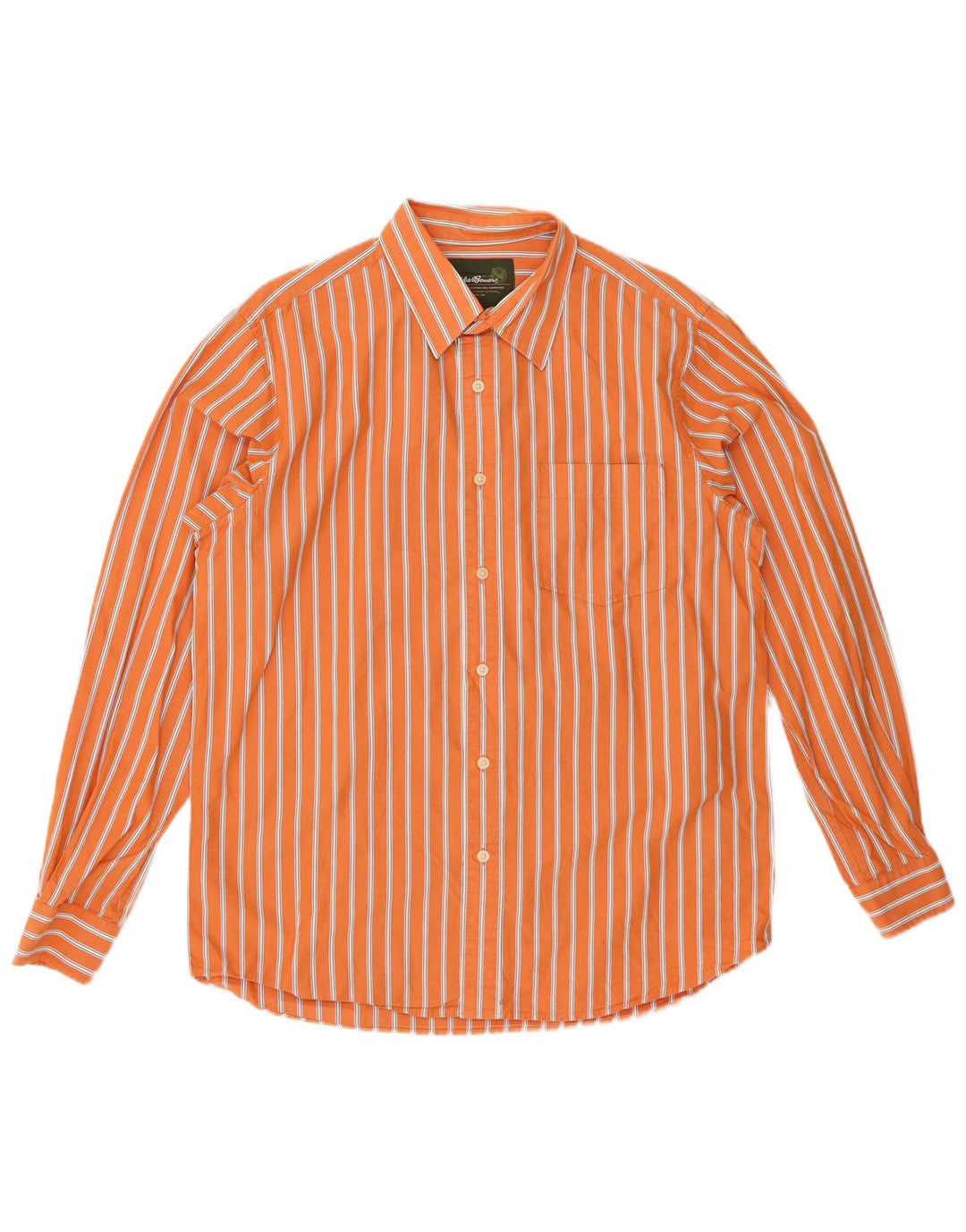 Koszula męska EDDIE BAUER, bawełniana, w średnie pomarańczowe prążki