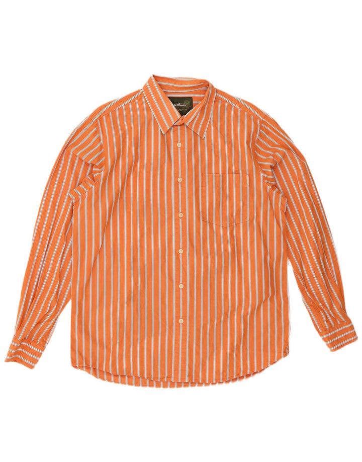Koszula męska EDDIE BAUER, bawełniana, w średnie pomarańczowe prążki