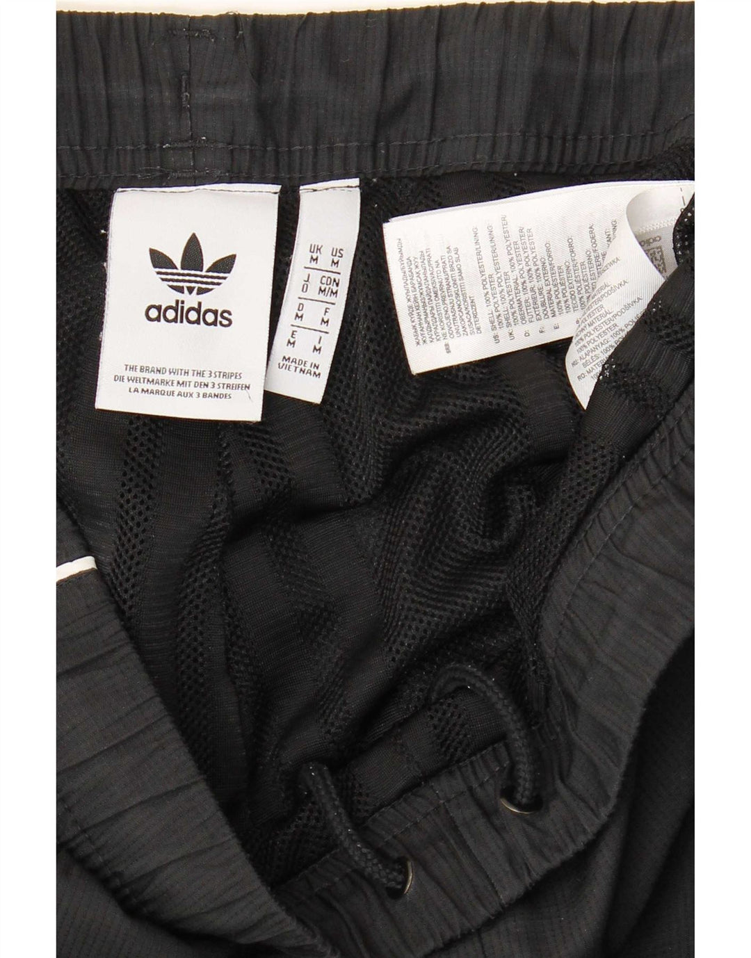 Adidas Męskie spodnie dresowe Joggery Średni czarny poliester z blokami kolorów