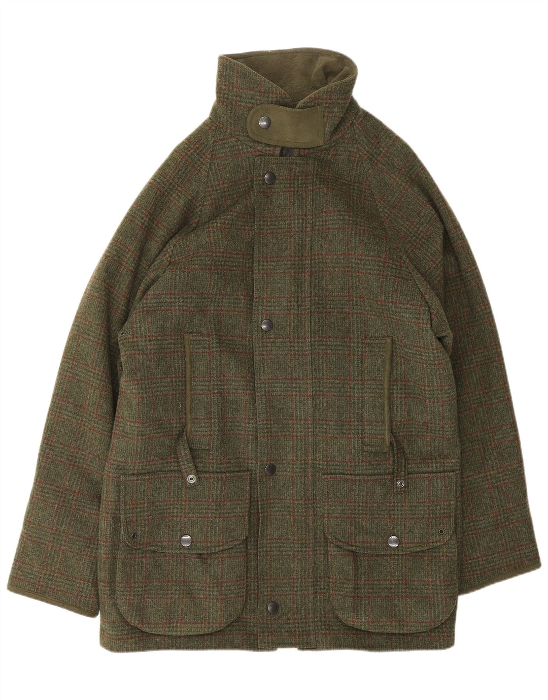 Męska kurtka użytkowa Barbour UK 38, średnia khaki, wełna w kratę