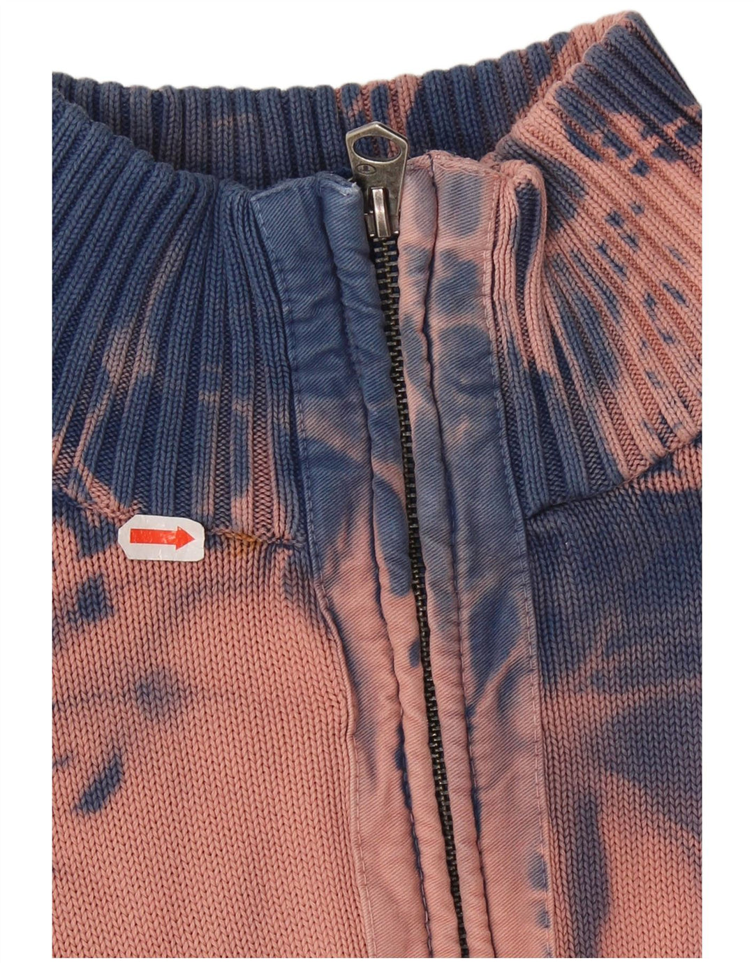 TOM TAILOR Męski sweter z zamkiem błyskawicznym XL Niebieski Tie Dye, bawełniany