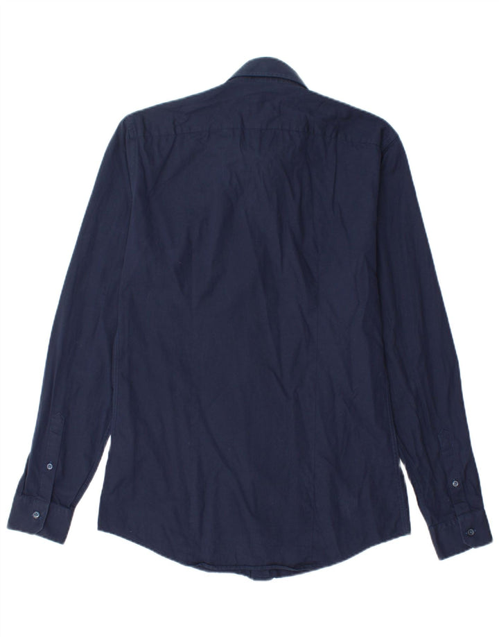 Koszula męska slim fit REISS, mała, granatowa, bawełniana