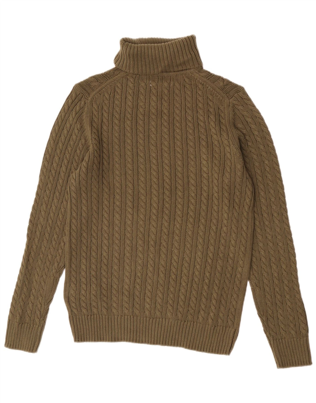 Vintage męski sweter z golfem, średnio zielony, bawełniany
