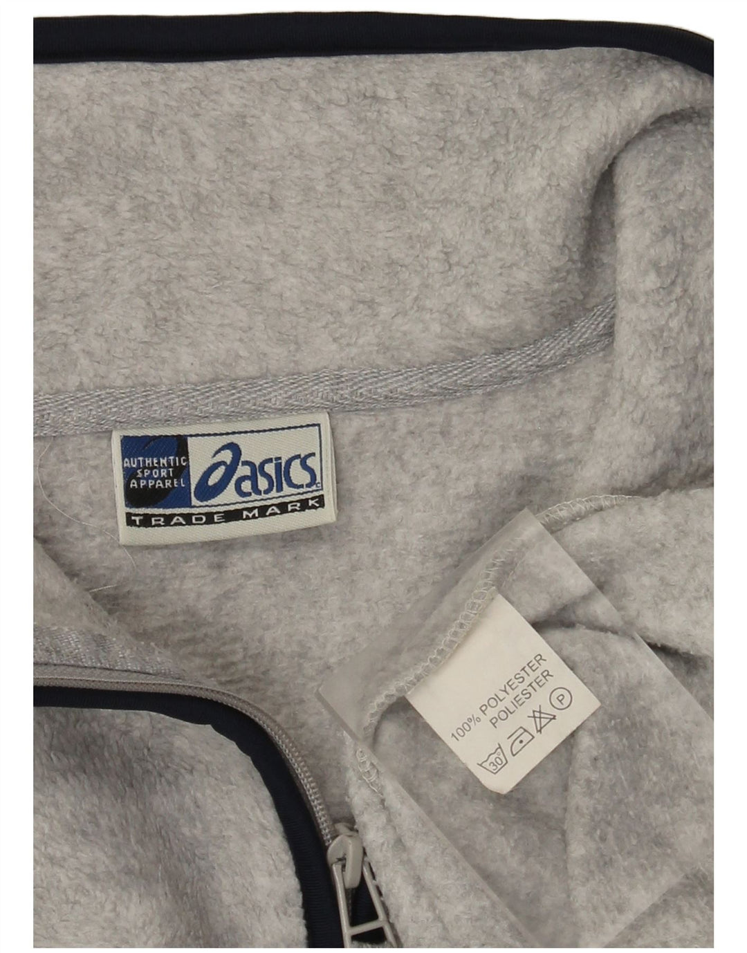 Męski sweter polarowy Asics z zamkiem błyskawicznym XL, szary poliester