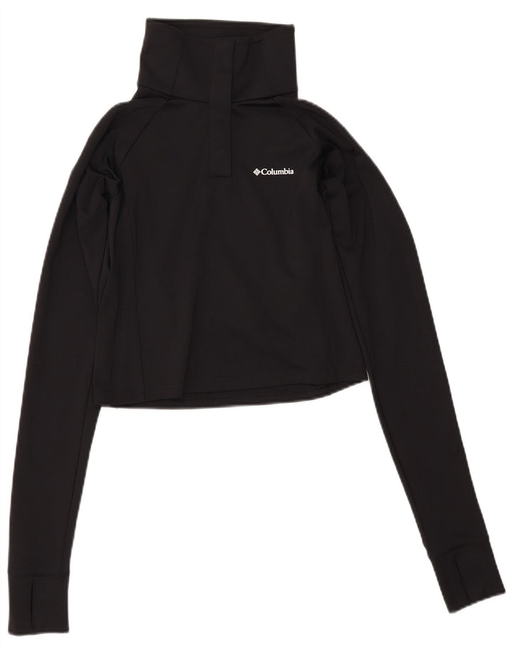 Damski dres z krótkim rękawem COLUMBIA, zapinany na guziki, UK 12, średni czarny