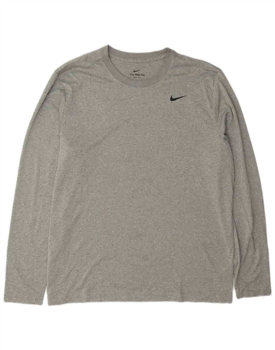 Męska koszulka Nike Dri Fit z długim rękawem XL, szary, nakrapiany poliester