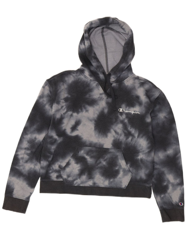 Damska bluza z kapturem Champion UK 16, duża, granatowa, bawełniana typu Tie Dye
