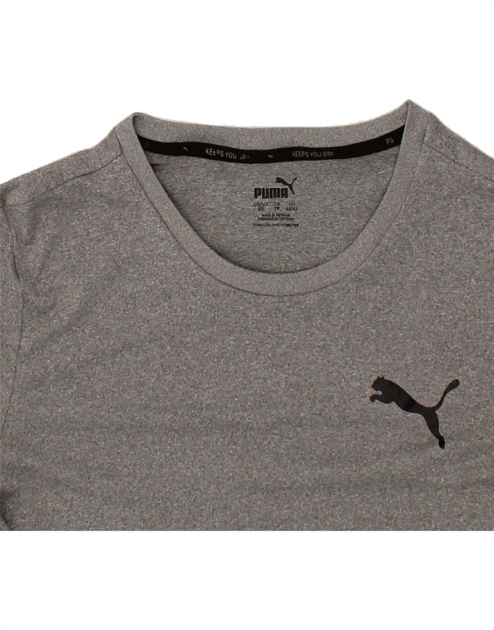 PUMA Mens T-Shirt Top XS Grey Flecked Polyester Vintage Puma and Second-Hand Puma from Messina Hembry 