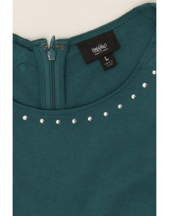 MOSSIMO Womens Sleeveless A-Line Dress UK 16 Large Green Polyester Vintage Mossimo and Second-Hand Mossimo from Messina Hembry 