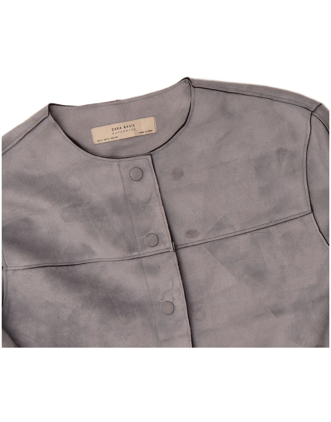Damska kurtka bomberka oversize ZARA Crop UK 10, mała, szara, z poliestru