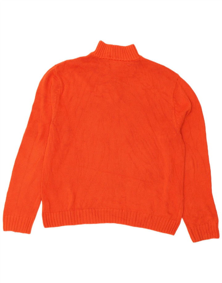 Męski sweter zapinany na zamek CHAPS XL, pomarańczowy, bawełniany