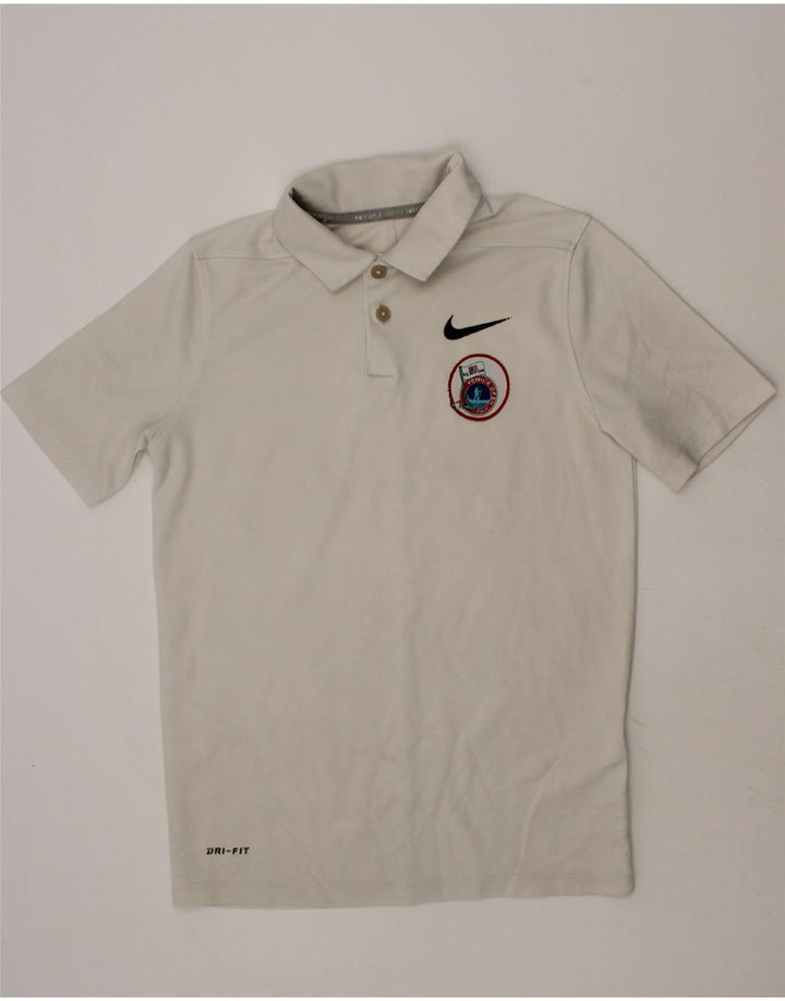 NIKE Boys Dri Fit Polo Shirt 8-9 Years Small White Polyester Vintage Nike and Second-Hand Nike from Messina Hembry 