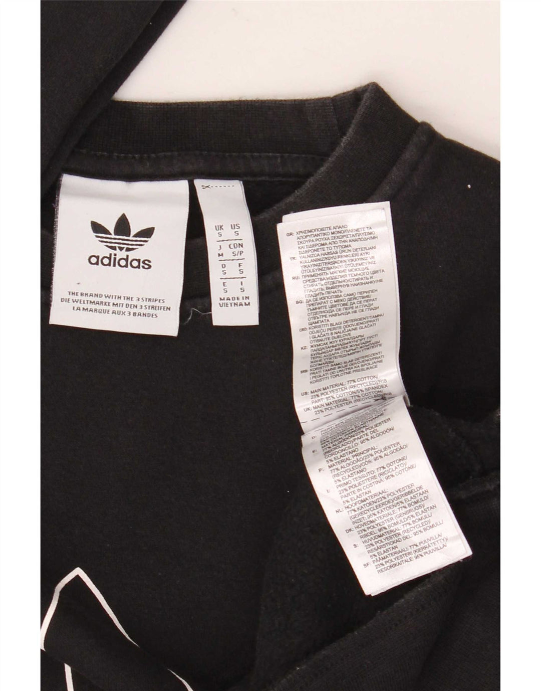 Adidas Męska bluza z grafiką, mała, czarna, bawełniana