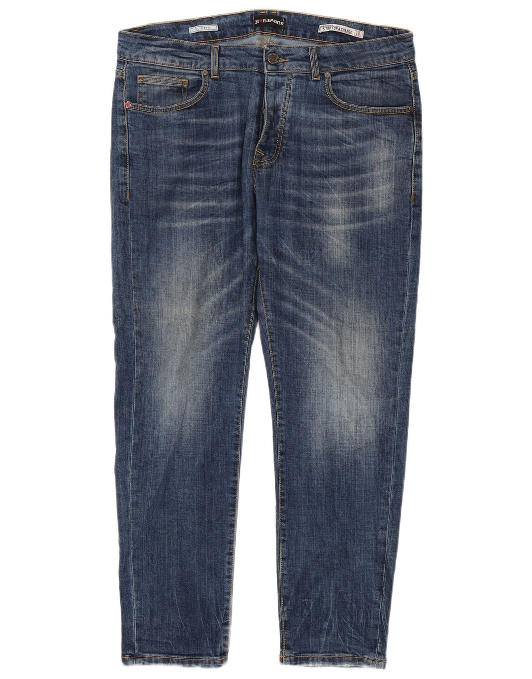 Męskie jeansy slim Zu Elements W40 L30 Niebieskie bawełniane
