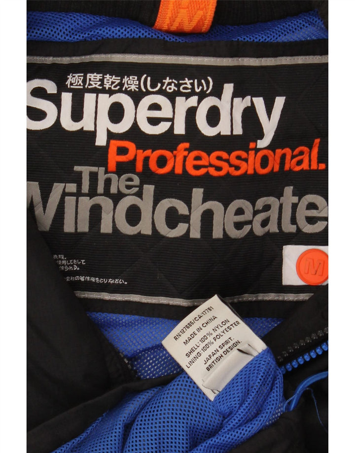 Męska kurtka wiatrówka Superdry The Windcheater w kolorze średniego czarnego nylonu