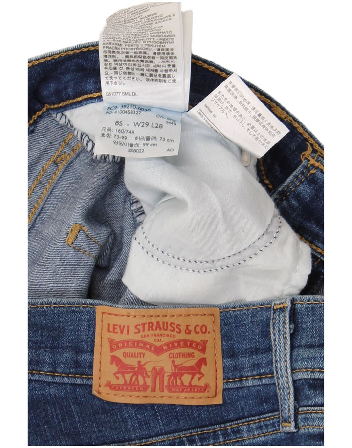 Damskie klasyczne proste dżinsy Levi's US 8 Medium W29 L28 Niebieskie bawełniane