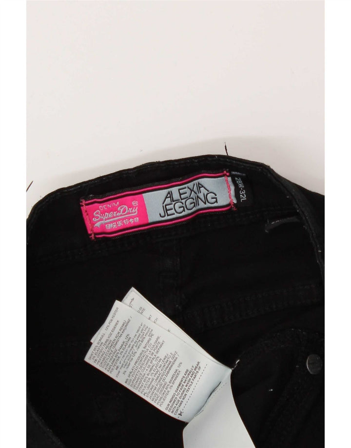 Damskie jeansy Superdry Alexia Jegging W28 L32, czarne, bawełniane