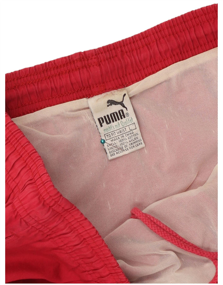 Męskie spodenki sportowe Puma, duże, czerwone, geometryczne, bawełniane