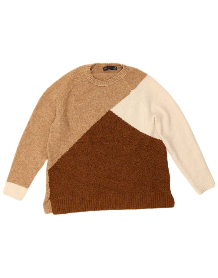 Marks & Spencer Damski sweter z okrągłym dekoltem, UK 12, średni brąz
