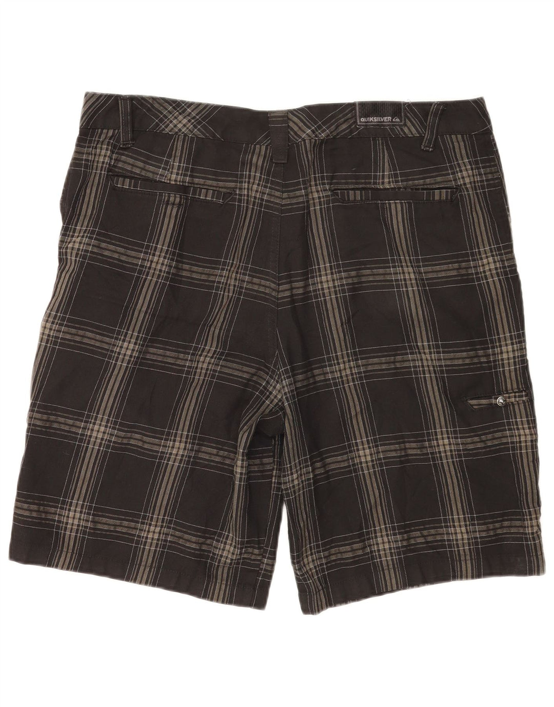 Męskie spodenki chino Quiksilver W36, duże, szare, poliestrowe w kratę