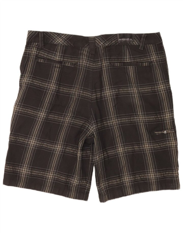Męskie spodenki chino Quiksilver W36, duże, szare, poliestrowe w kratę