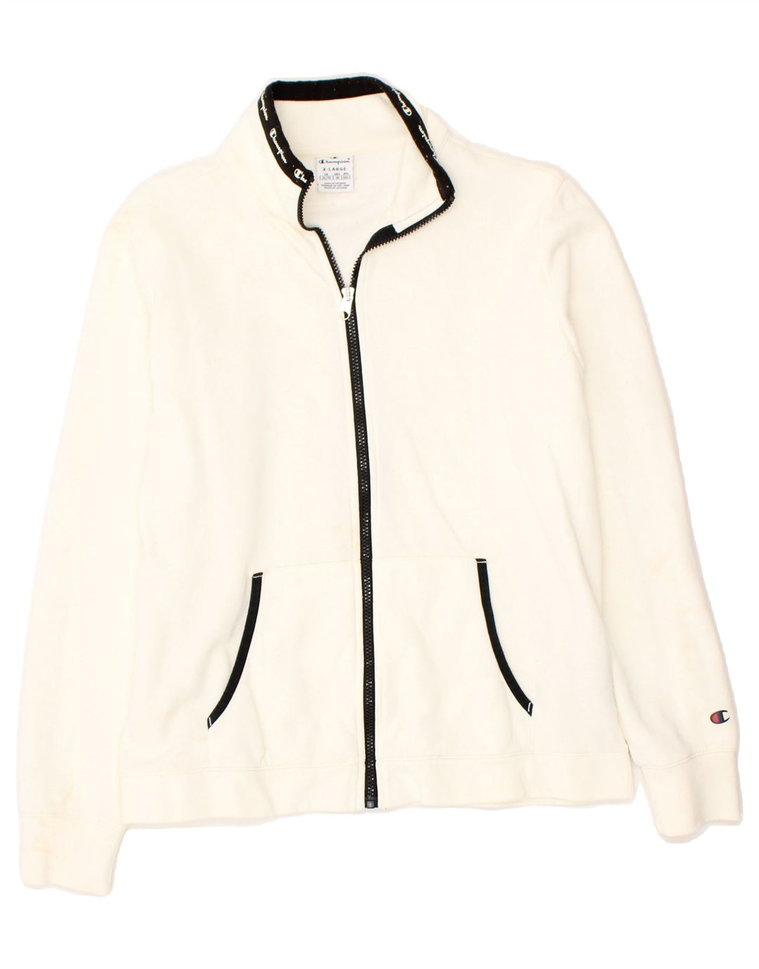 CHAMPION Womens Tracksuit Top Jacket UK 18 XL White Cotton Vintage Champion and Second-Hand Champion from Messina Hembry 