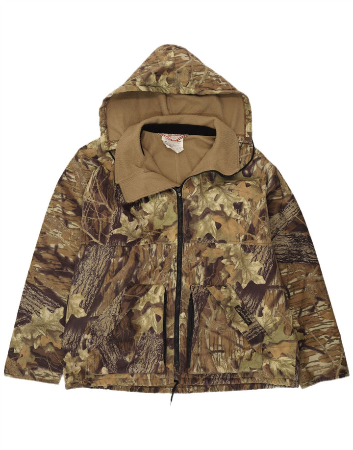 Męska kurtka wiatrówka w stylu vintage IT 50/52, duży, khaki, kwiatowy poliester