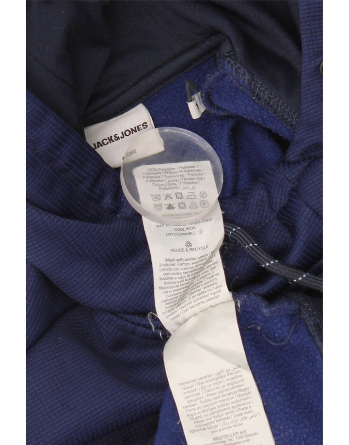 Męski sweter z kapturem Jack & Jones, średni niebieski, poliester