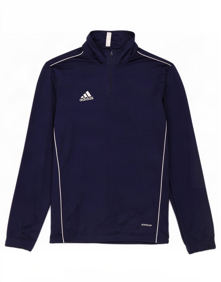 Dres męski Adidas Aeroready z zamkiem błyskawicznym na szyi, średni granatowy