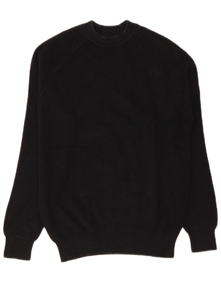 Męski sweter z okrągłym dekoltem Zara, mały, czarny
