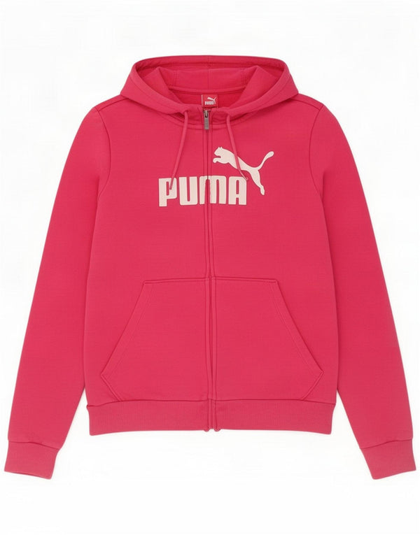 Puma Damski sweter z kapturem i zamkiem błyskawicznym UK 12 Medium Pink Cotton