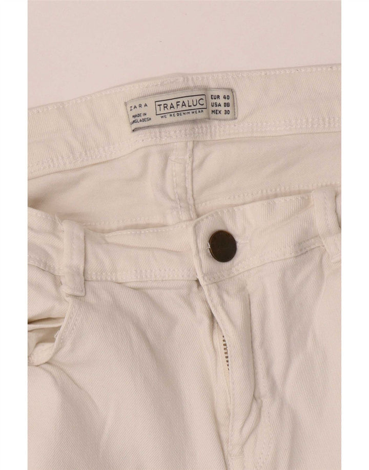 Damskie jeansy Zara Trafaluc Cropped EU 40 Medium W30 L23 Białe