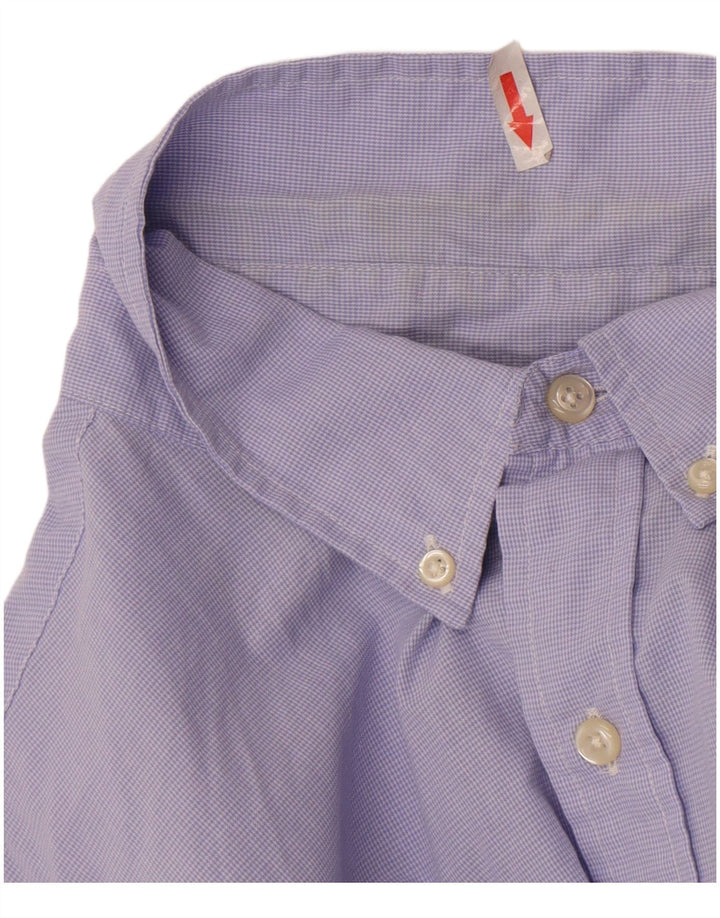 Koszula męska z krótkim rękawem Chaps 2XL, fioletowa, bawełniana w pepitkę