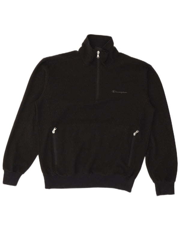Damski sweter polarowy Champion z zamkiem błyskawicznym UK 14, średni czarny poliester