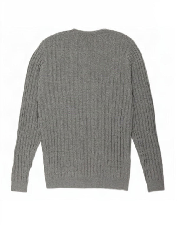 Męski sweter z okrągłym dekoltem Jack Wills, duży, szary, bawełniany